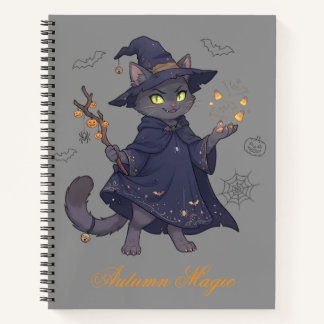 Süßes magisches Katzen-Halloween-Schraubenheft Notizblock