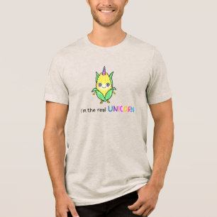 Süßes Mais-Einhorn Lustiger Gemüse-Wortwitz Lecker Tri-Blend Shirt