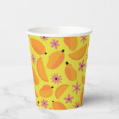 Süßes Mango-Frucht- und Blumenmuster Pappbecher (Links)