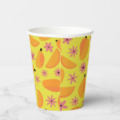 Süßes Mango-Frucht- und Blumenmuster Pappbecher (Rechts)