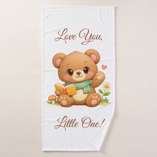 Süßes Märchen-Lesebär-3-teiliges-Kindertuch-Set Badhandtuch Set (Badehandtuch)
