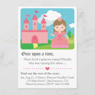Süßes Märchenprinzessin Thema, Mädchen Geburtstags Einladung