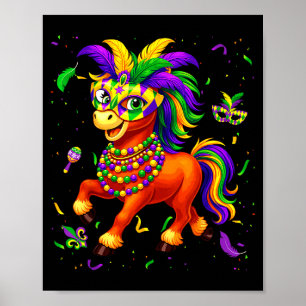 Süßes Mardi Gras Pferd Liebhaber Fetter Dienstag N Poster