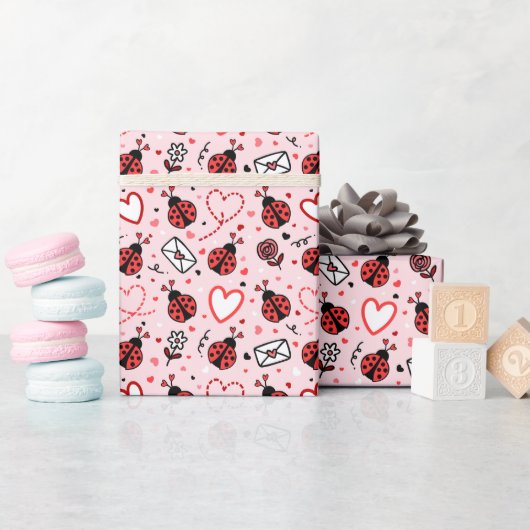 Süßes Marienkäfer-Muster-Wrap-Rolle Geschenkpapier (Babyparty)