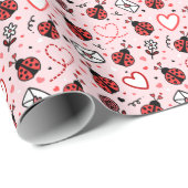 Süßes Marienkäfer-Muster-Wrap-Rolle Geschenkpapier (Rolleneckpunkt)