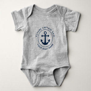 Süßes maritimes marines Anker-Seil individuelles B Baby Strampler