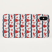 Süßes maritimes Muster Case-Mate iPhone Hülle (Rückseite (Horizontal))