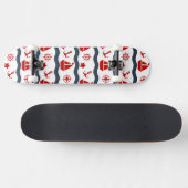 Süßes maritimes Muster Skateboard (Horizontal)