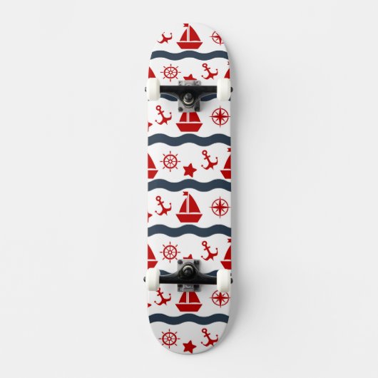 Süßes maritimes Muster Skateboard (Vorderseite)