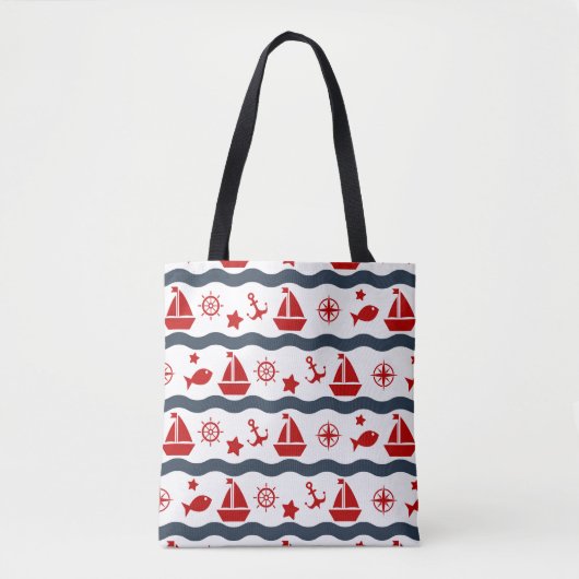 Süßes maritimes Muster Tasche (Vorderseite)
