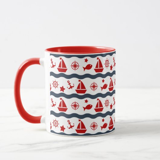 Süßes maritimes Muster Tasse (Links)