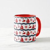 Süßes maritimes Muster Tasse (VorderseiteRechts)