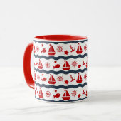 Süßes maritimes Muster Tasse (Vorderseite Links)
