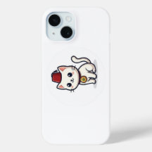 Süßes marokkanisches Kawaii-Katze mit Fez-Aufklebe