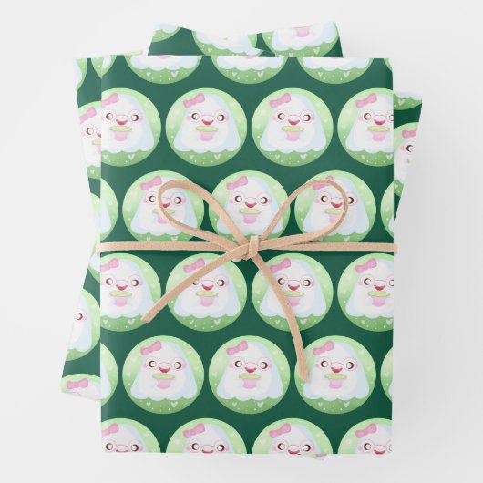 Süßes Matcha-Latte-Geistchen Geschenkpapier Set (Beispiel)