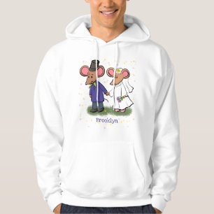 Süßes Mäusepaar Cartoon-Illustration Hoodie