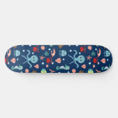 Süßes Meeresleben-Muster Skateboard (Horizontal)