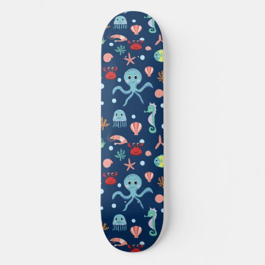 Süßes Meeresleben-Muster Skateboard (Vorderseite)