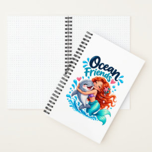 Süßes Meerjungfrau-Ozean-Freunde-Delfin-Design Notizblock