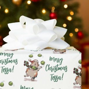 Süßes Meerschweinchen Frohe Weihnachten! Fügen Sie Geschenkpapier