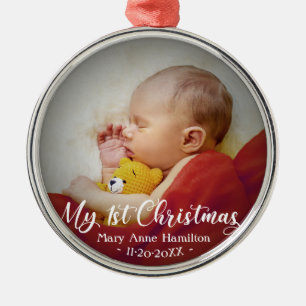 Süßes mein erstes Weihnachten neugeborenes Baby-Fo Ornament Aus Metall