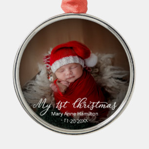 Süßes mein erstes Weihnachten Neugeborenes Baby-Fo Ornament Aus Metall