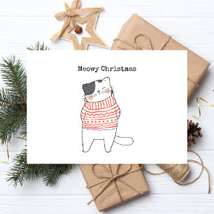 Süßes Meowy Weihnachten Folien Feiertagspostkarte