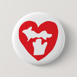 Süßes Michigan Pride Herz Button