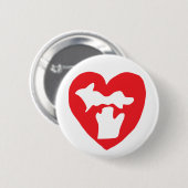 Süßes Michigan Pride Herz Button (Vorne & Hinten)