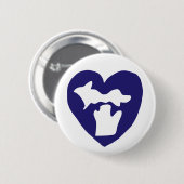 Süßes Michigan Pride Herz Button (Vorne & Hinten)