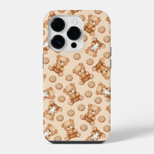 Süßes Milch-und-Kekse-Bär-Nahtloses-Muster iPhone 14 Pro Hülle