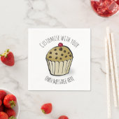 Süßes Mini-Muffin mit individuellem Text Serviette (Beispiel)