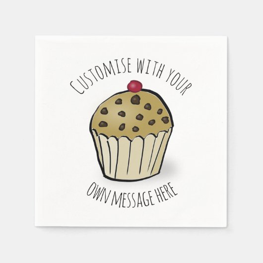 Süßes Mini-Muffin mit individuellem Text Serviette (Vorderseite)