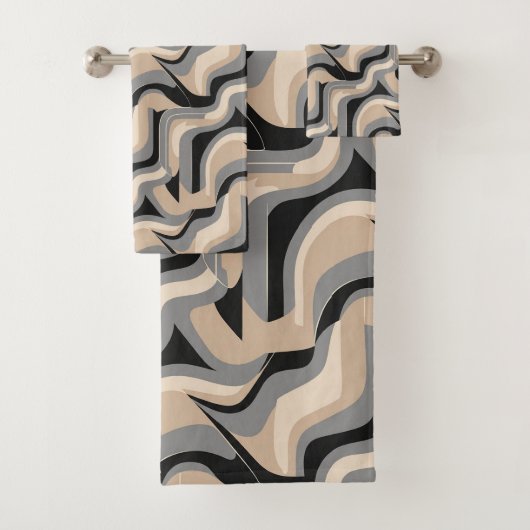 Süßes minimalistisches Fliesenmuster Badhandtuch Set (Insitu)