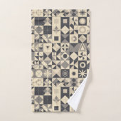 Süßes minimalistisches gekacheltes Muster Badhandtuch Set (Handtuch)