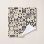 Süßes minimalistisches gekacheltes Muster Badhandtuch Set (Waschlappen)