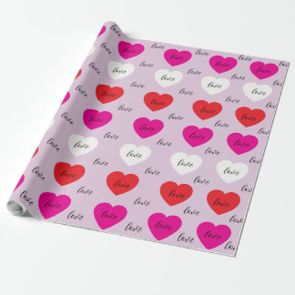 Süßes minimalistisches Herz-Liebesmuster Geschenkpapier