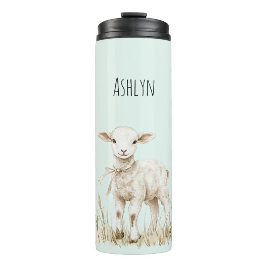 Süßes Minz-Lamm Ostern Thermosbecher (Vorderseite)