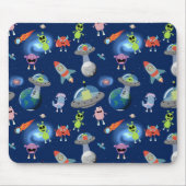 Süßes modernes Alien-Weltraum-Kinder-Muster Mousepad (Vorne)