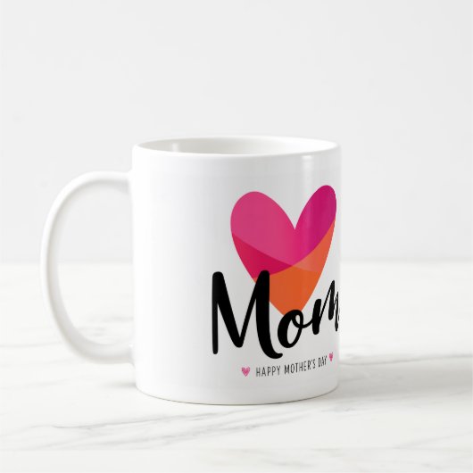 Süßes modernes Mutti-Herz-Design Kaffeetasse (Links)