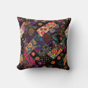 Süßes modernes vintage-inspiriertes florales Quilt Kissen