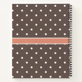 Süßes Monogramm Braun Orange Polka Punkt Notizblock (Rückseite)