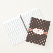 Süßes Monogramm Braun Orange Polka Punkt Notizblock (Innenseite)