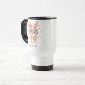 Süßes Monogramm-Mädchen-Häschen mit Brille Reisebecher (Vorderseite Links)