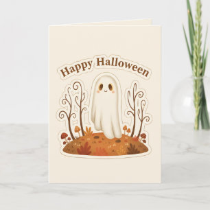 Süßes Monster Gruselige Herbstszene Frohes Hallowe Feiertagskarte