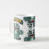 Süßes Monster namens "Giggle Gear" Kaffeetasse (Vorderseite Links)