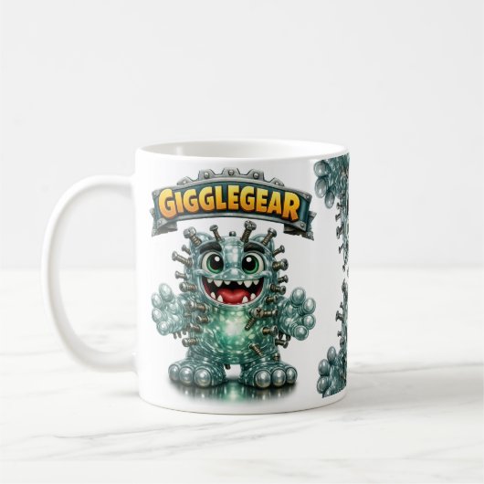 Süßes Monster namens "Giggle Gear" Kaffeetasse (Links)