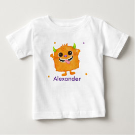 Süßes Monster personalisierter Name Baby Kleinkind T-shirt