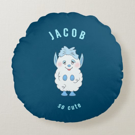 Süßes Monster Rundes Kissen (Vorderseite)