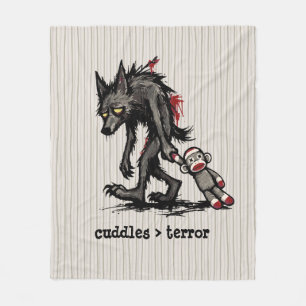 Süßes Monster Werwolf Sockenaffe Spielzeug Lustige Fleecedecke